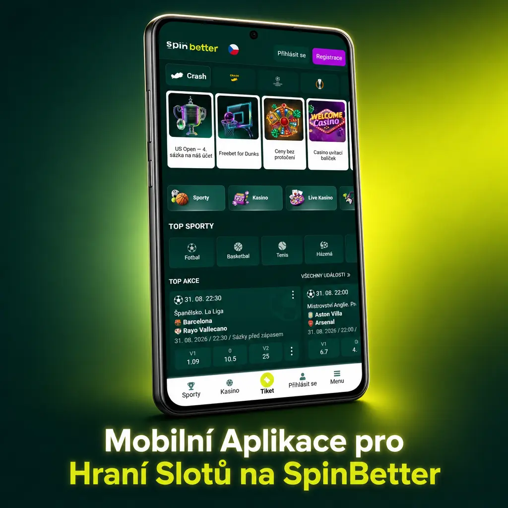 Mobilní aplikace SpinBetter pro hraní automatů na Android a iOS s jednoduchým rozhraním a rychlým přístupem ke slotům