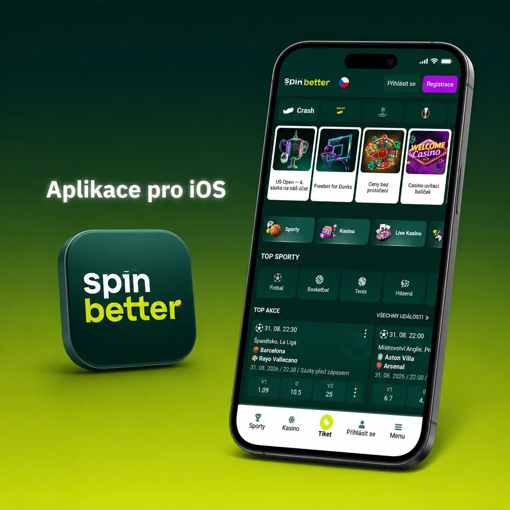 SpinBetter PWA aplikace pro iOS – návod na přidání na plochu iPhonu nebo iPadu se systémem iOS 14 a novější