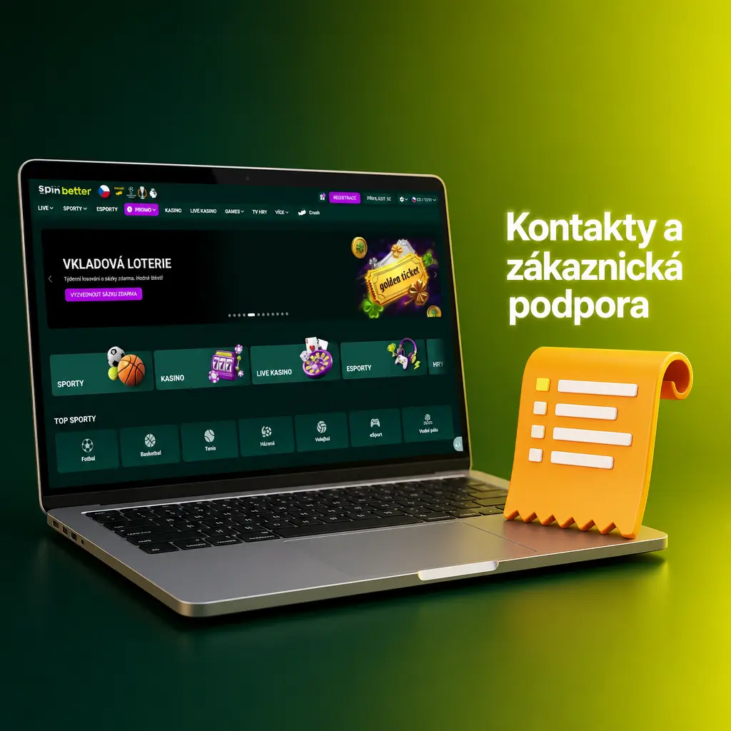 Kontakty a zákaznická podpora SpinBetter: live chat, e-mail, Telegram a FAQ dostupné nonstop pro hráče
