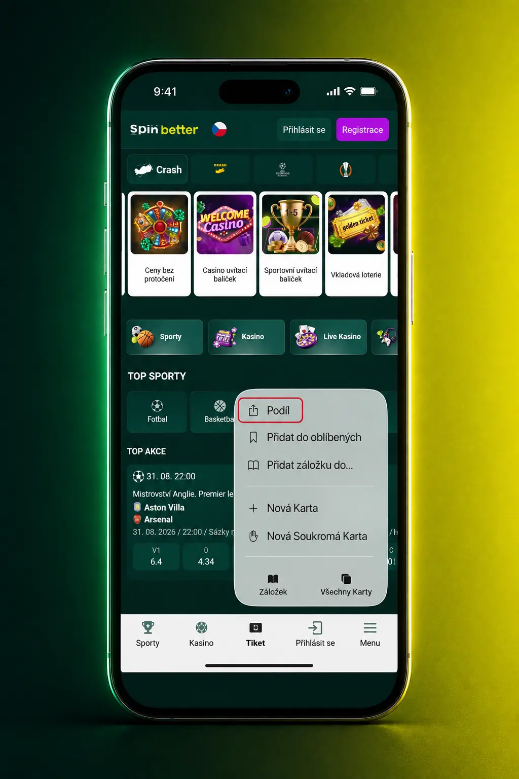 Návod na stažení a instalaci aplikace SpinBetter pro iOS v 5 jednoduchých krocích na displeji telefonu